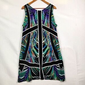 Nicole Miller Women Sleeveless Midi Shift Dress XL Stretch Casual Career Party